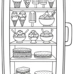 coloriage Réfrigérateur updated pour enfants à imprimer