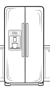 coloriage Réfrigérateur updated pour enfants à télécharger