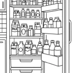 coloriage Réfrigérateur updated pour enfant à imprimer