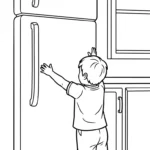 coloriage Réfrigérateur updated pour enfant de 5 ans