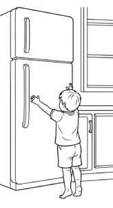 coloriage Réfrigérateur updated pour enfant de 5 ans