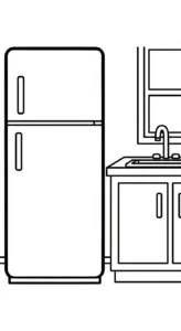 imprimer coloriage Réfrigérateur updated pour enfant