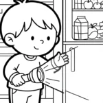 coloriage Réfrigérateur updated à imprimer kawaii