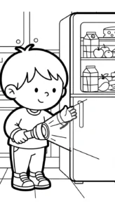 coloriage Réfrigérateur updated à imprimer kawaii
