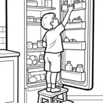 imprimer coloriage Réfrigérateur updated pour enfant
