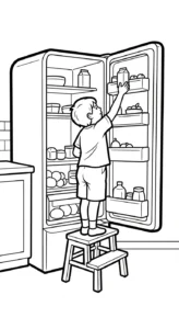 imprimer coloriage Réfrigérateur updated pour enfant