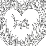 image de coloriage Sauterelle pour enfant