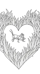 image de coloriage Sauterelle pour enfant