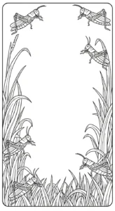 coloriage Sauterelle et decoupage