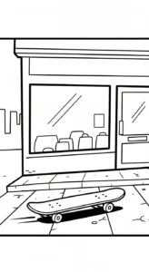 coloriage Skateboard à imprimer gratuitement pdf