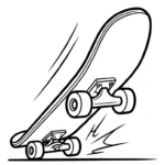 image pour coloriage Skateboard enfant