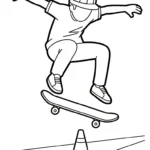 coloriage Skateboard pour enfant de 6 ans