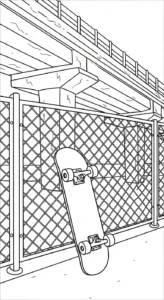 coloriage Skateboard pour primaire
