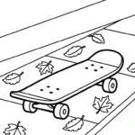 coloriage Skateboard pour enfant de 7 ans