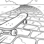 coloriage Skateboard à imprimer gratuitement pdf
