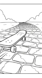 coloriage Skateboard à imprimer gratuitement pdf