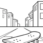 coloriage Skateboard à imprimer pour enfant de 9 ans