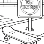 coloriage Skateboard à imprimer pour enfant de 6 ans