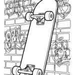 coloriage Skateboard a imprimer