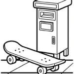 coloriage Skateboard pour primaire