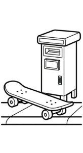coloriage Skateboard pour primaire