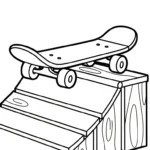 coloriage Skateboard et decoupage
