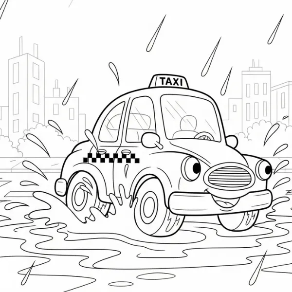 Tranh tô màu Taxi