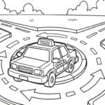 coloriage Taxi pour enfant de 8 ans