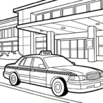 coloriage Taxi à imprimer pour enfant de 9 ans