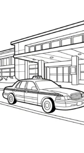 coloriage Taxi à imprimer pour enfant de 9 ans