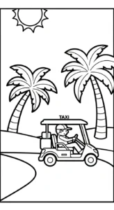 coloriage Taxi a colorier en ligne gratuitement