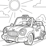 coloriage Taxi pour enfant de 6 ans