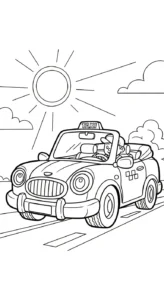 coloriage Taxi pour enfant de 6 ans