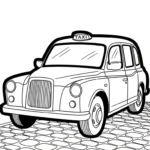 image de coloriage Taxi pour enfant