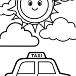 coloriage Taxi et decoupage a imprimer gratuit
