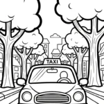 coloriage Taxi gratuit à imprimer