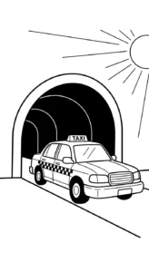 coloriage Taxi pour enfant de 6 ans
