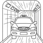 coloriage Taxi pour enfants a imprimer