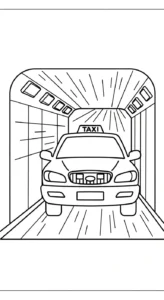 coloriage Taxi pour enfants a imprimer