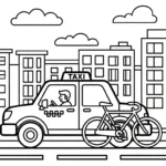 coloriage Taxi à imprimer pour enfant de 4 ans