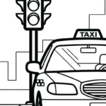 coloriage Taxi à imprimer pour enfants