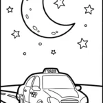 coloriage Taxi à imprimer pour enfants