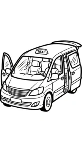 coloriage Taxi pour enfant de à imprimer
