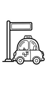 coloriage Taxi pour enfant gratuit