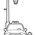 imprimer coloriage Taxi gratuit