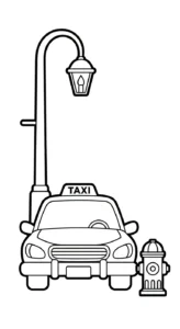 imprimer coloriage Taxi gratuit