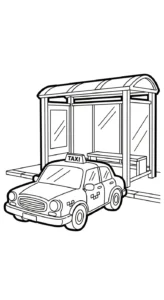 coloriage Taxi à imprimer
