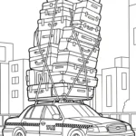 coloriage Taxi à imprimer gratuit
