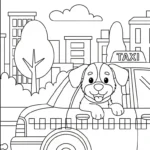 coloriage Taxi à imprimer pdf