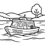 coloriage Taxi à imprimer pour enfant de 7 ans